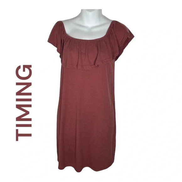 Timing Off the shoulder light maroon colored dress 👗‎ - Picture 1 of 5
